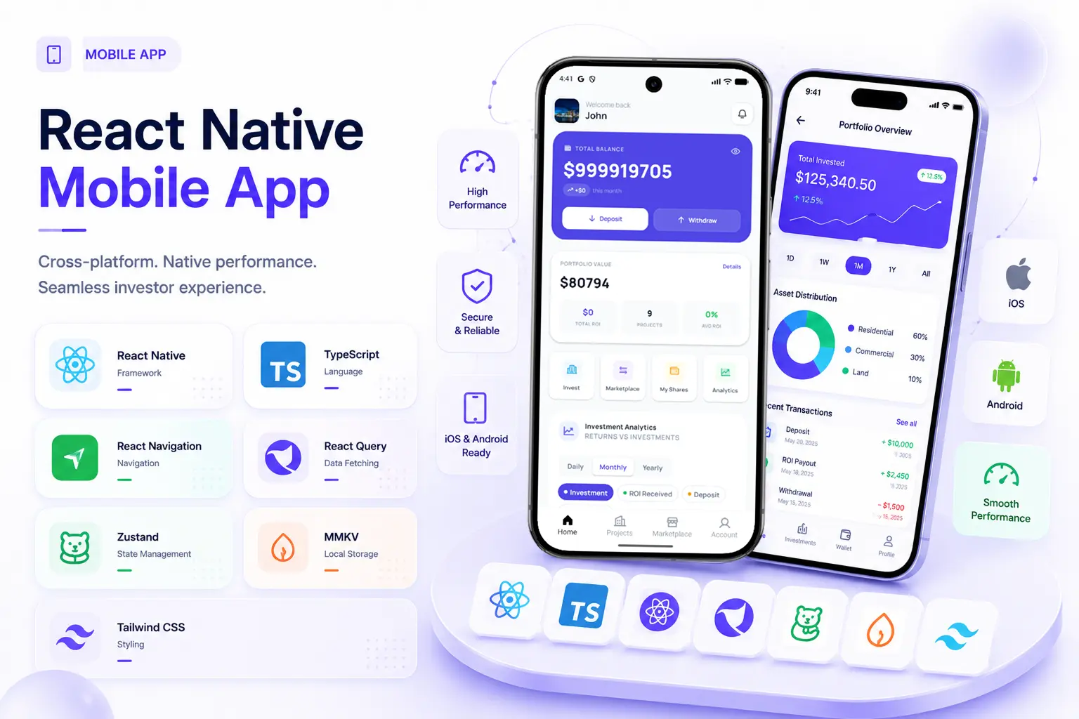 Investra - Fractional Real Estate Investment Platform with React Native App, Next.js Web & Laravel