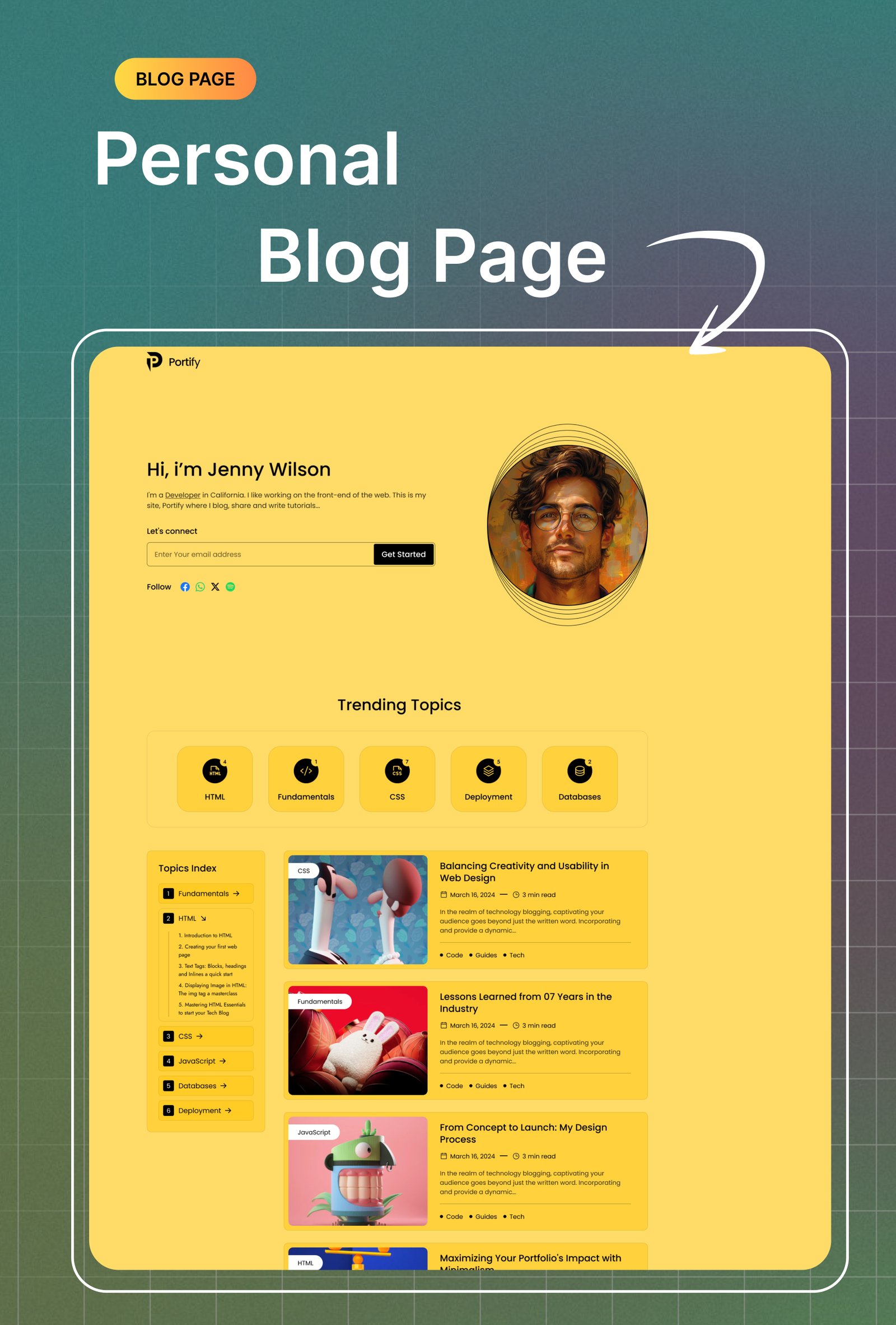 Portify - Personal Portfolio Next JS  Template
