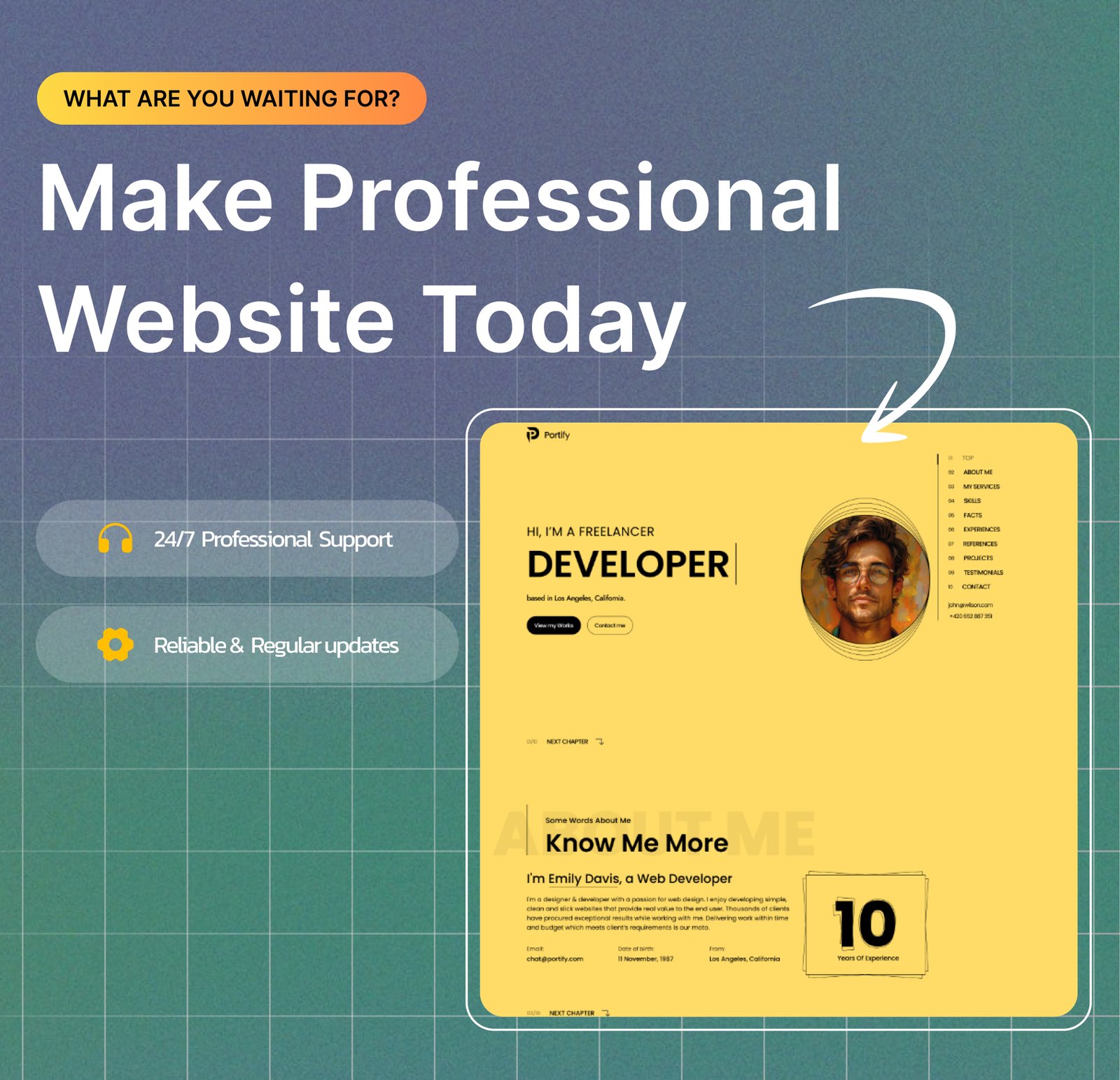 Portify - Personal Portfolio Next JS  Template