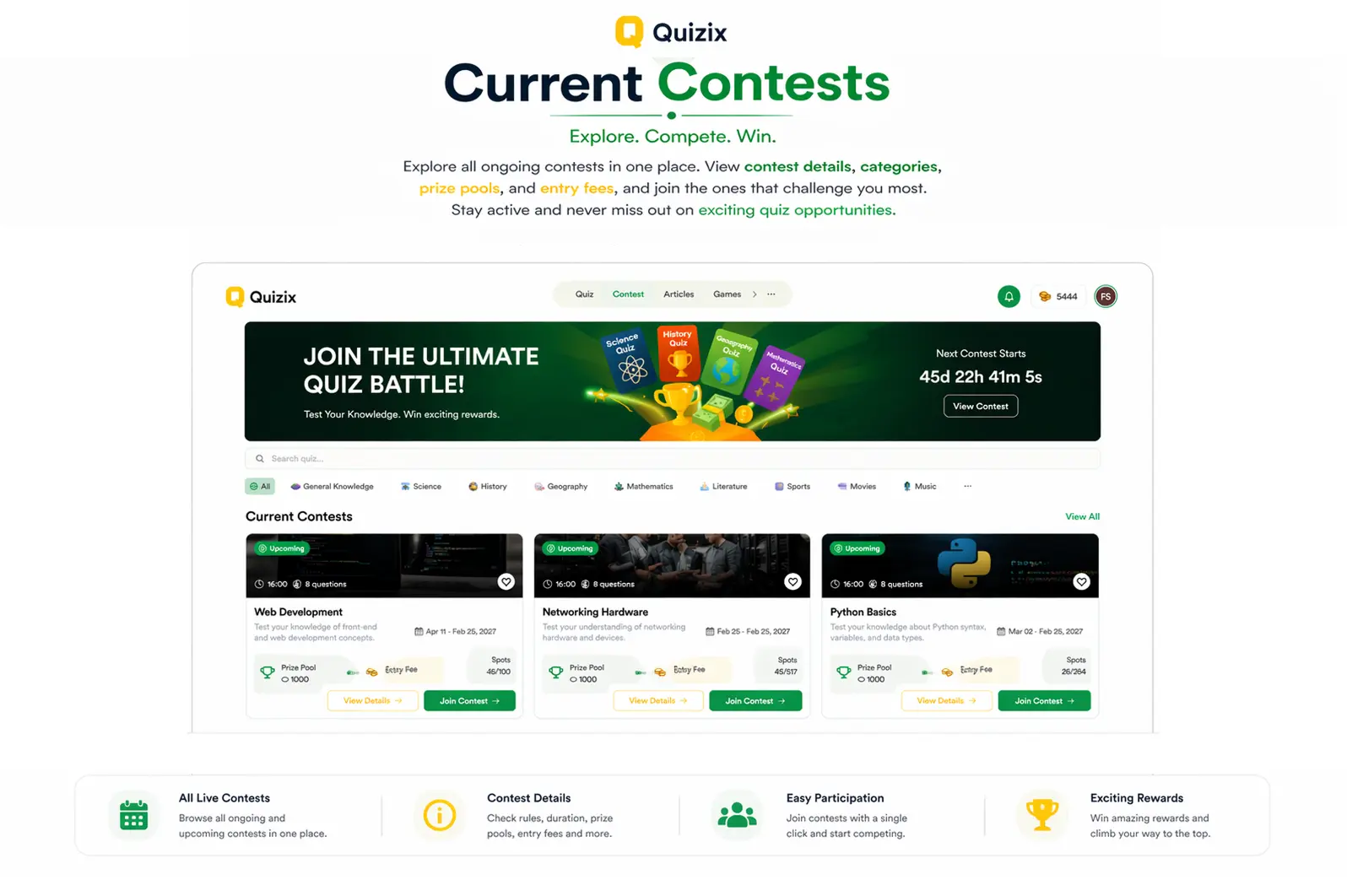 QuiziX – AI Quiz & Trivia Game | Laravel + Next.js Gamified Quiz Platform